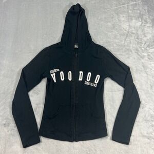 House Of Voo Doo New Orleans Zip Up Hoodie Womens Medium Black Techstyles Y2K